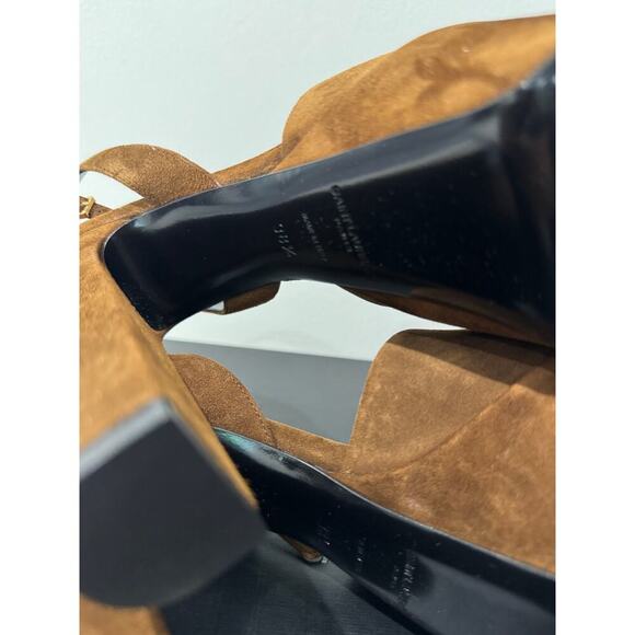 SAINT LAURENT JODIE PLATFORM SANDALS IN SUEDE LAND BNIB 38.5 - Picture 6 of 10